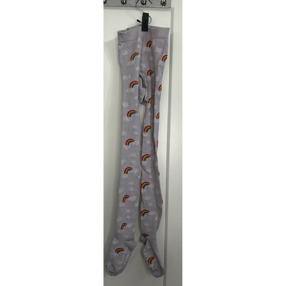 Slugs & Snails Kids Rainbow Cloud Organic‎ Cotton Tights Grey 5-6 Years